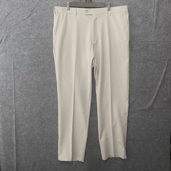 Peter‎ Millar Durham Performance Stretch Pants Mens 38 x 31 Cream - SIZE NOTE - Picture 1 of 10